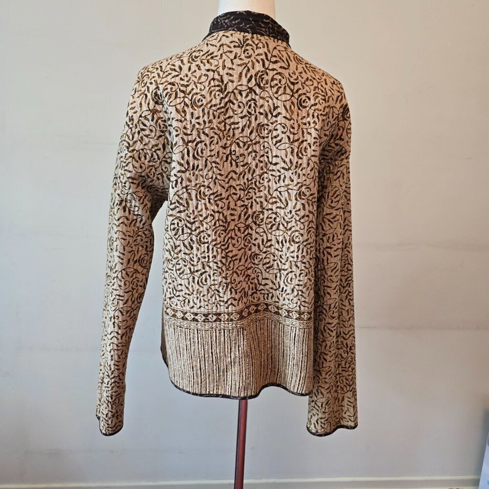 Reversible Quilted Jacket in Cream & Brown - Picture 15 of 16